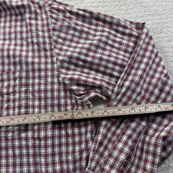ABERCROMBIE & FITCH - Vintage Big Red Plaid Button-up Oxford Shirt, Mens LARGE - Picture 5 of 7